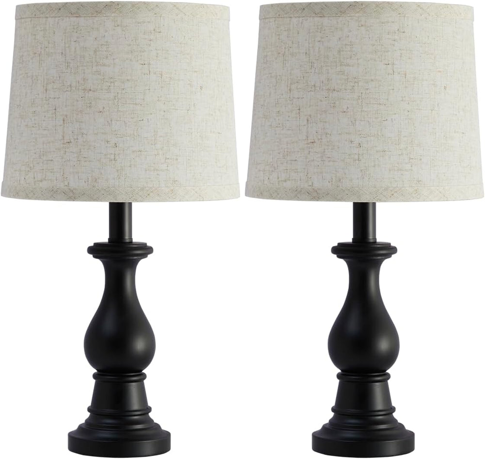 Table Lamps Set of 2, 18.5" Vintage Bedside Lamps for Bedroom Living Room