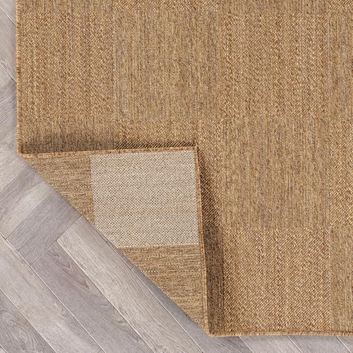Rugshop Modern Checkered Boxes Indoor Outdoor Rug Natural/Jute 5' x 7'