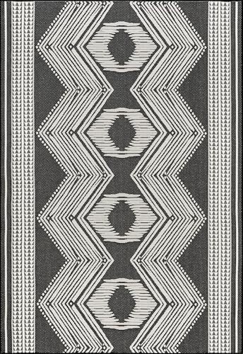 nuLOOM Ranya Black Geometric Power Loomed Indoor/Outdoor Area Rug, 7' x 9...