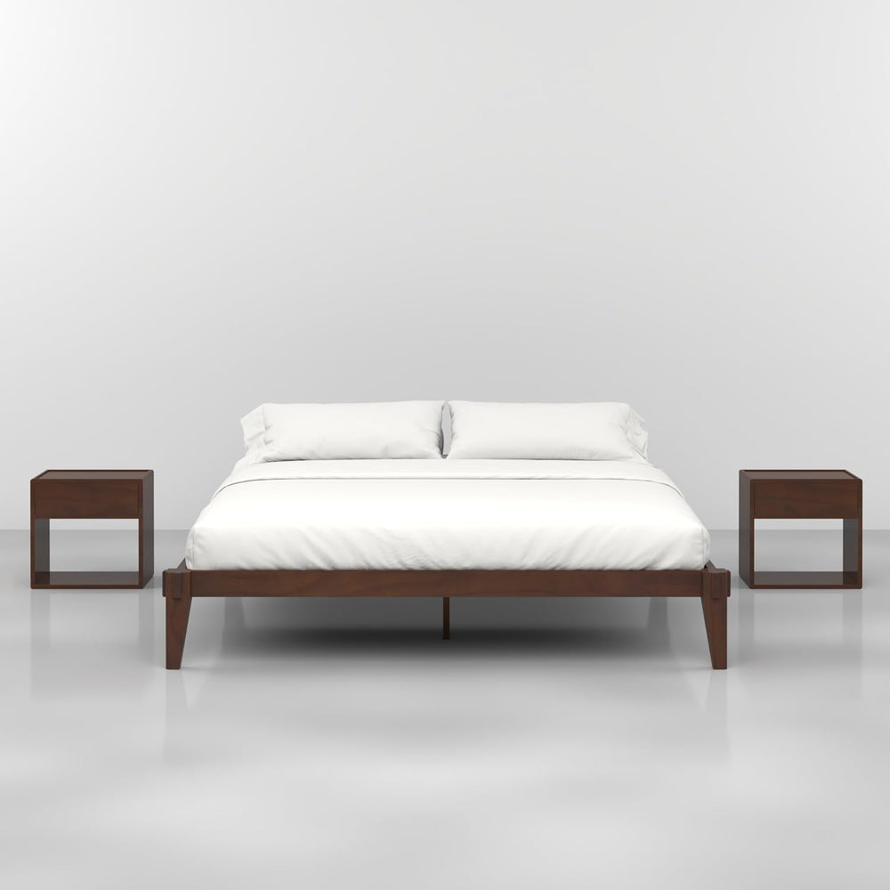 Bme Chalipa 14โ Solid Wood King Bedframe, Japanese Joinery, Walnut