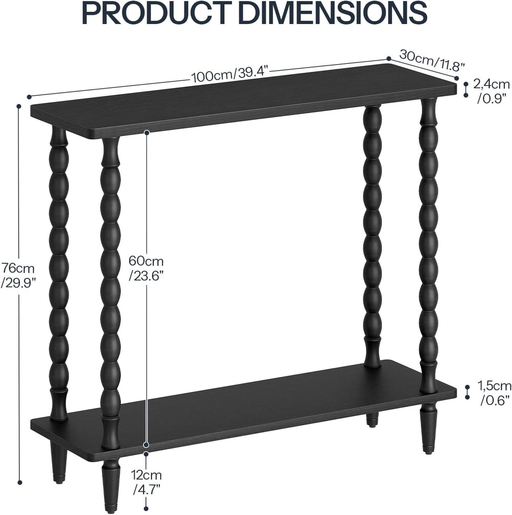 HOOBRO 39.4'' Mid-Century Console Table, 2-Tier Entryway Table with S...