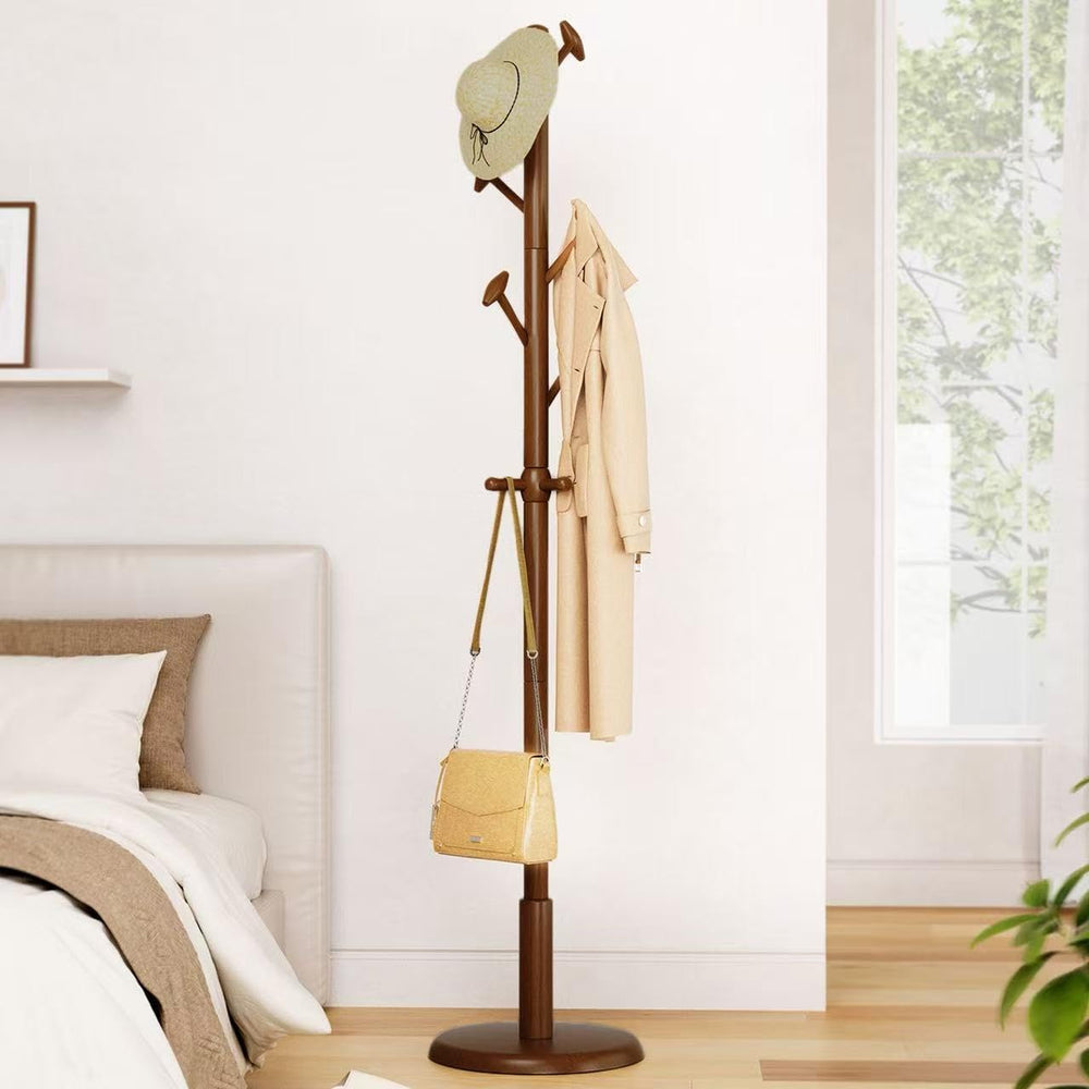 Taitiy Solid Wood Coat Rack Freestanding Coat Tree with 10 Hooks for Bedroom,...