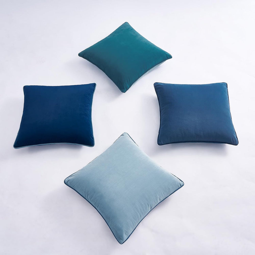 MONDAY MOOSE Decorative Throw Pillow Covers Cushion Cases, Set of 4 Soft Velv...