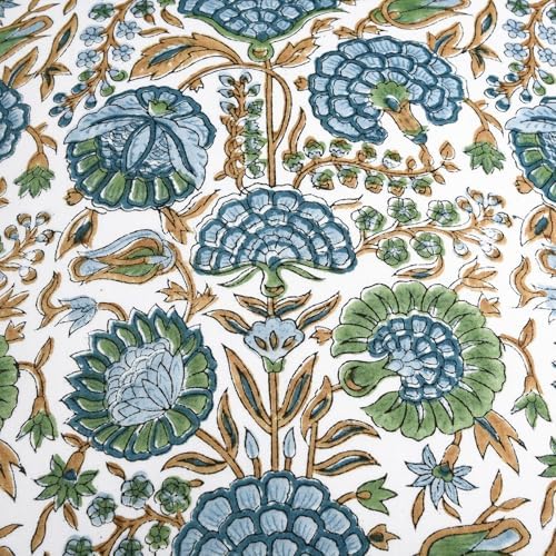 Ridhi Block Print Asparagus Green Pillow Cover 20" x 20" (Pack of 2...