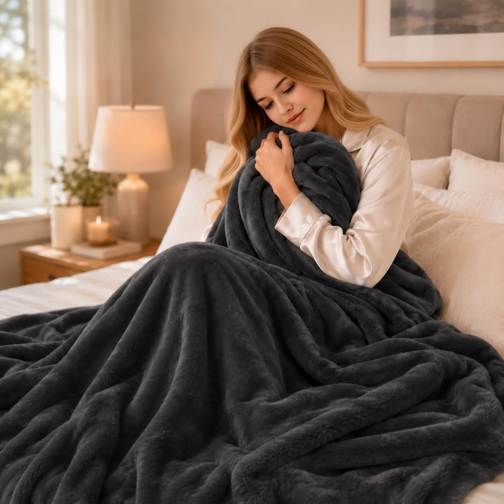 Electric Heated Blanket Full Size 72"x84", Iron Grey