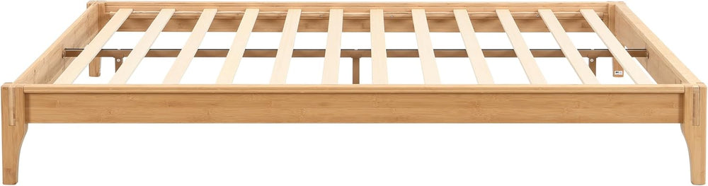 Merax Full Size Bamboo Japanese Joinery Bed Frame, Tools Free, Natural