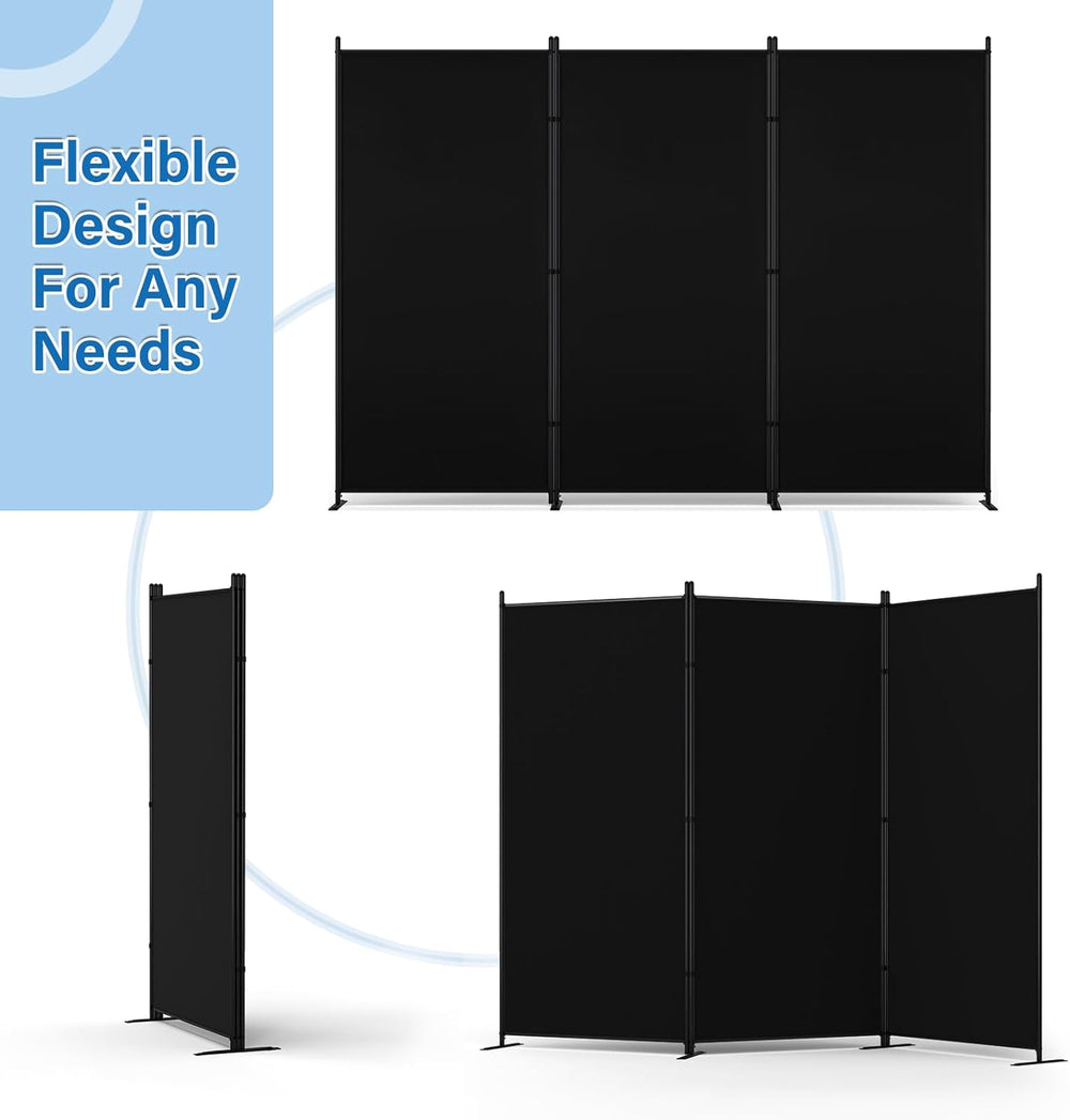 AKTOP 3 Panel Room Divider 6FT โ 103" W x 70" H Folding Privacy Scr...