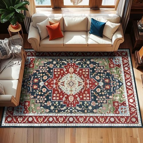 YJ.GWL Area Rugs for Living Room 9x12 Machine Washable Rugs, Non Slip Floral ...
