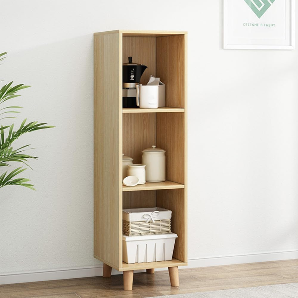 IOTXY Open Cube Low Bookcase - 3-Tier Freestanding Storage Display Cabinet Or...