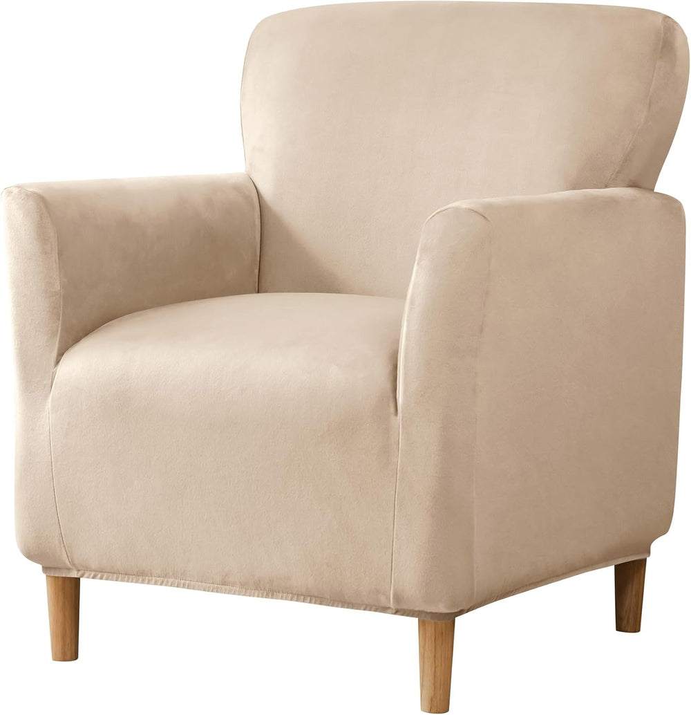 LiveGo Stretch Mid Century Modern Armchair Slipcover 1-Piece Jacquard Accent ...