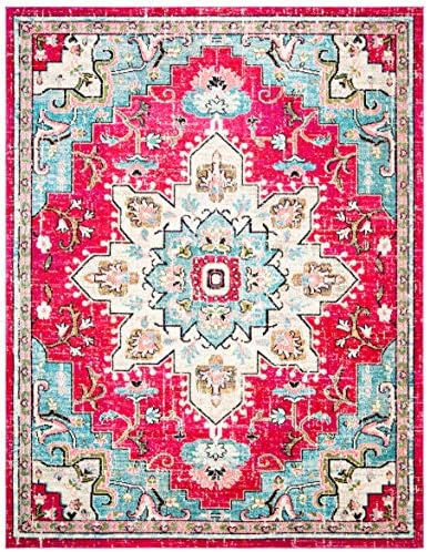 SAFAVIEH Madison Area Rug 8'x10', Traditional Fuchsia & Blue MAD473A