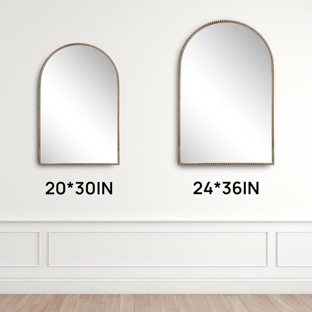 Antique Gold Arched Wall Mirror 24" x 36"