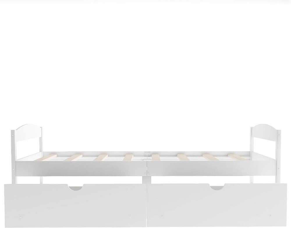 Merax Multifunctional Wood Daybed with Drawers Sofa Storage Bed with Headboar...