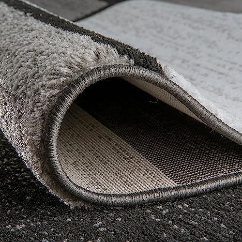Rugshop Modern Boxes Contemporary Non-Shedding Area Rug Gray 5'3" x ...
