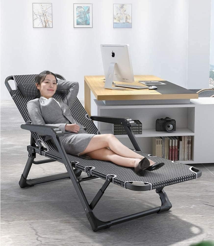 Folding Outdoor Chaise Lounge Chair,with Pillow Gravity Adjustable Reclining ...