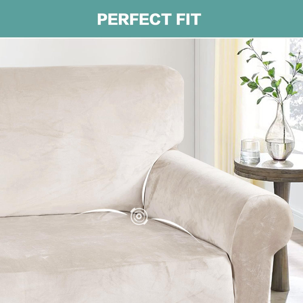 Turquoize Velvet Chair Covers for Living Room Stretch Slip Covers for Armchai...