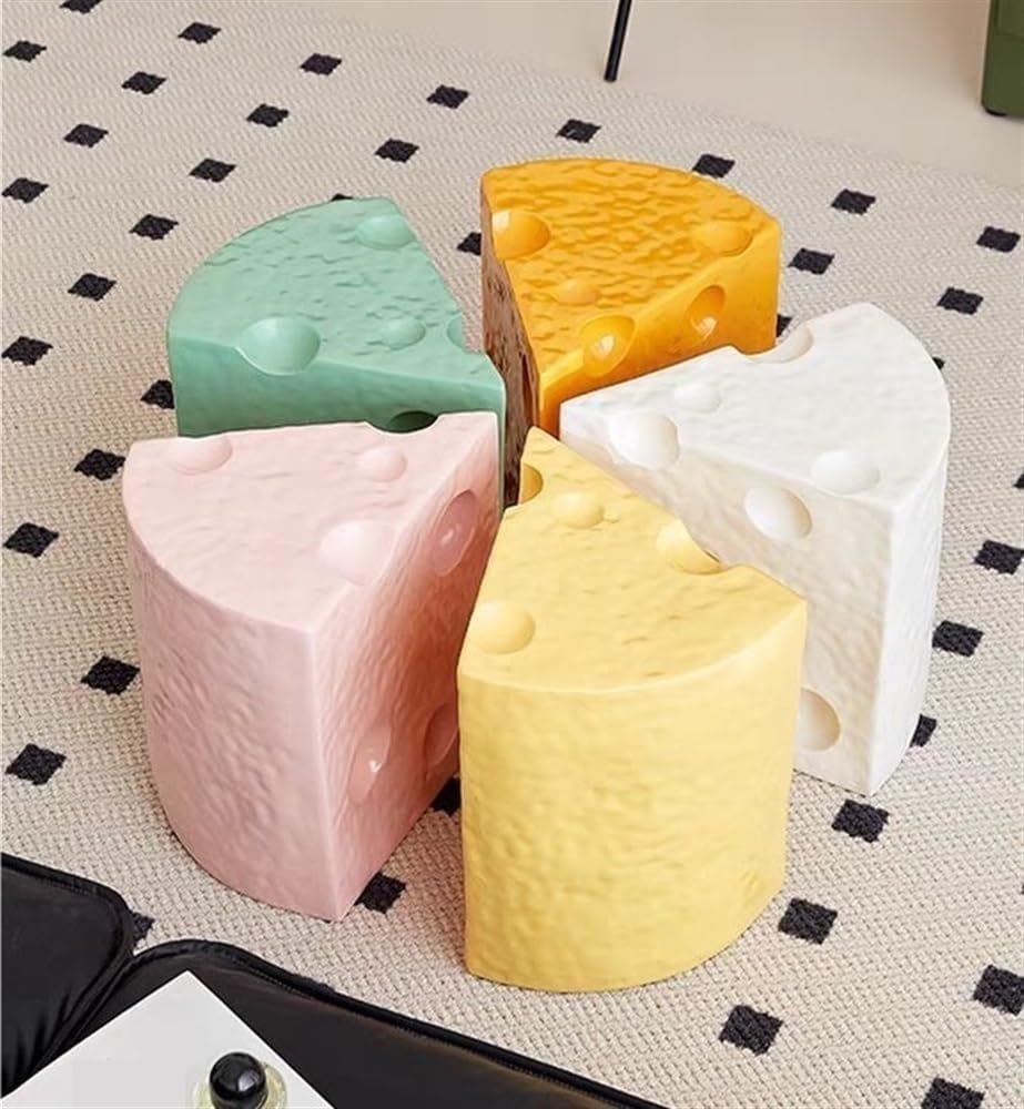 Creative Coffee Table Cheese-Shaped Triangle Resin Side Table Multifunctional...