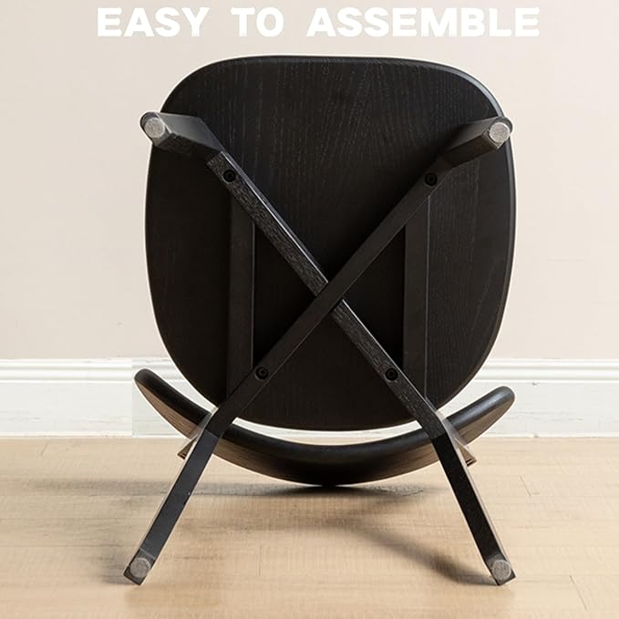 100% Solid Wood Dining Chairs,Mid Century Modern Dining Chairs with Rounded B...
