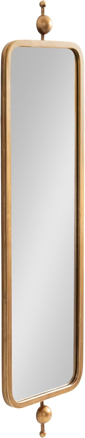 Kate and Laurel Kasota Traditional Slim Panel Wall Mirror, 9 x 36, Antique Go...