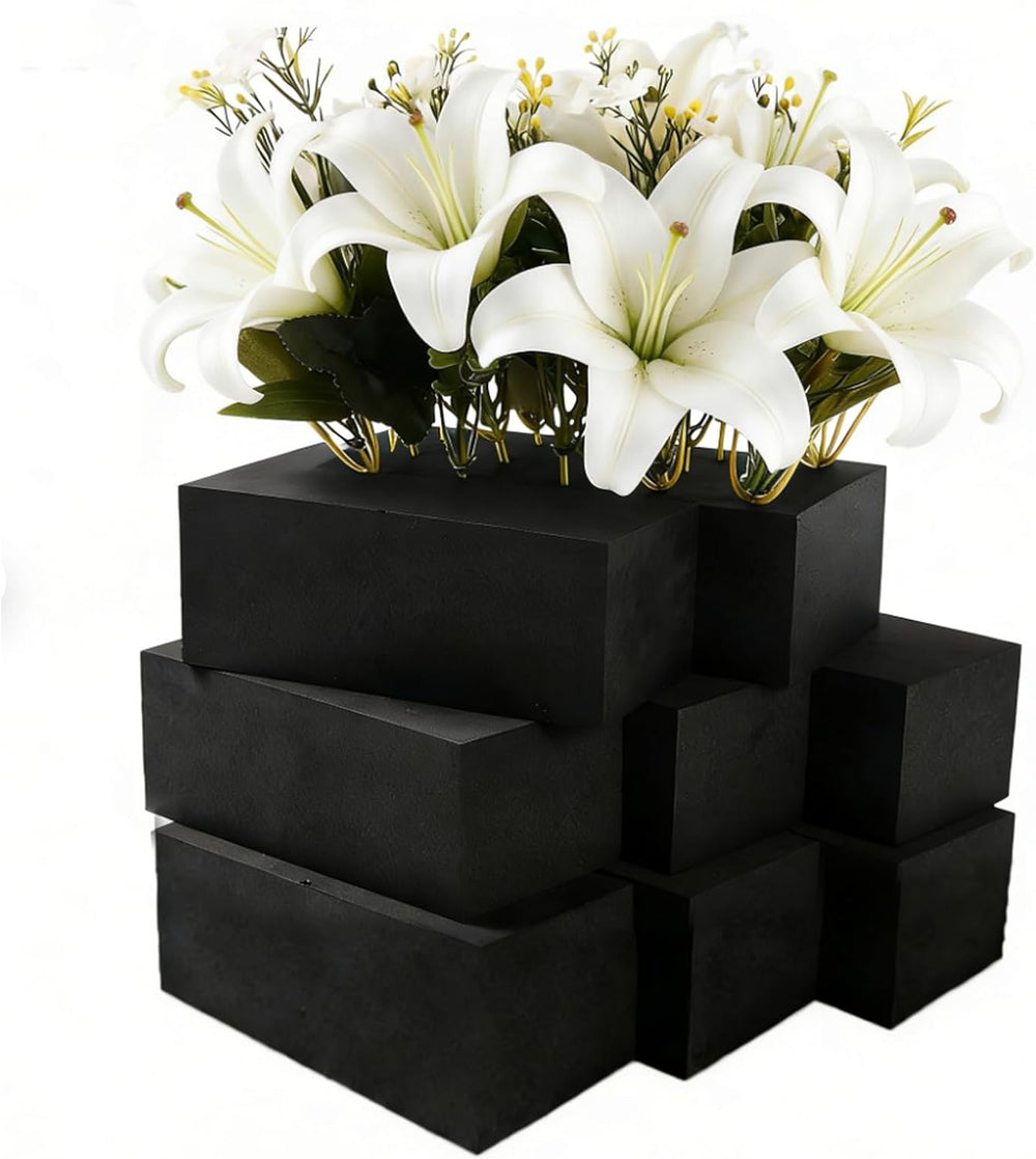 16 Piece Reusable Floral Foam Blocks black, 9 x 3 x 3 Inch, Water Resistant, ...