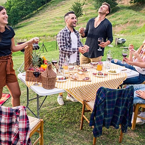 SUPER DEAL 6FT Folding Table for Indoor Outdoor, Portable Heavy Duty Fold-in-...
