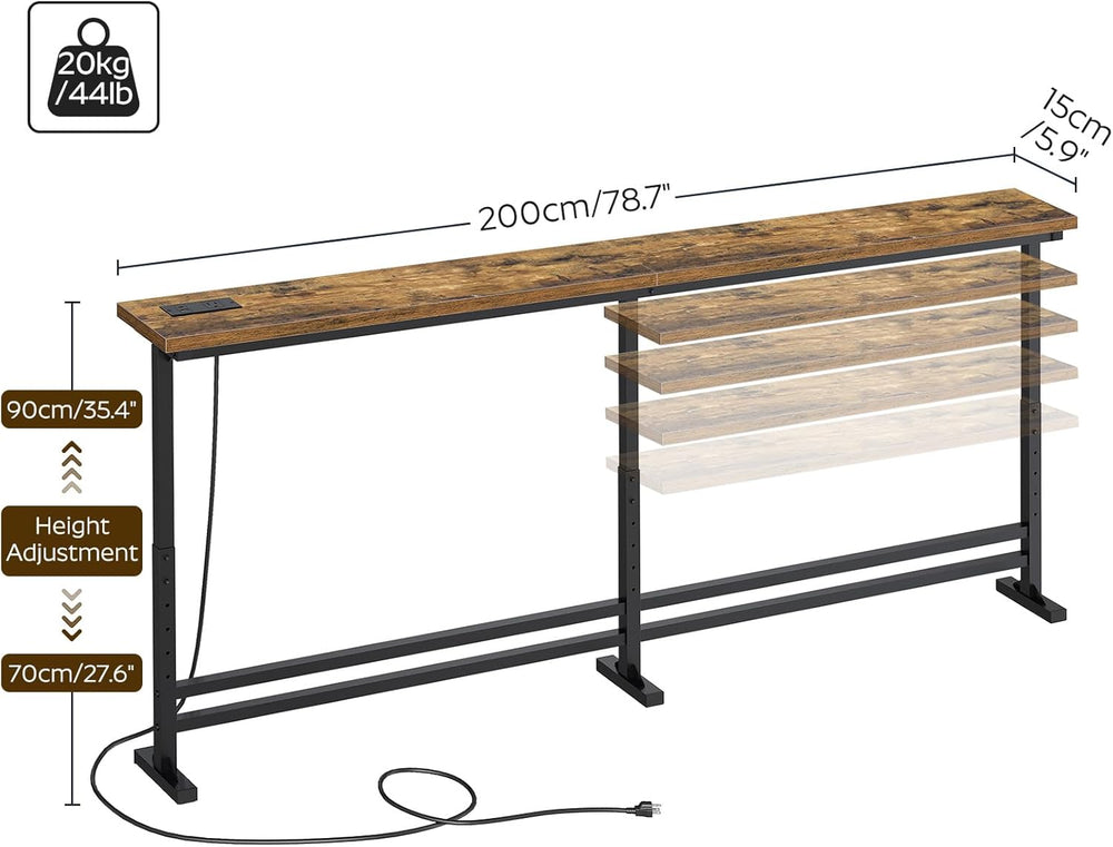 YATINEY 78.7" Console Table with Adjustable Height (27.6"-35.4"...