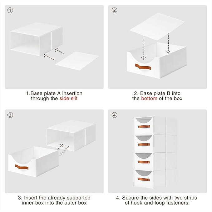 Homsorout Stackable Storage Drawers
