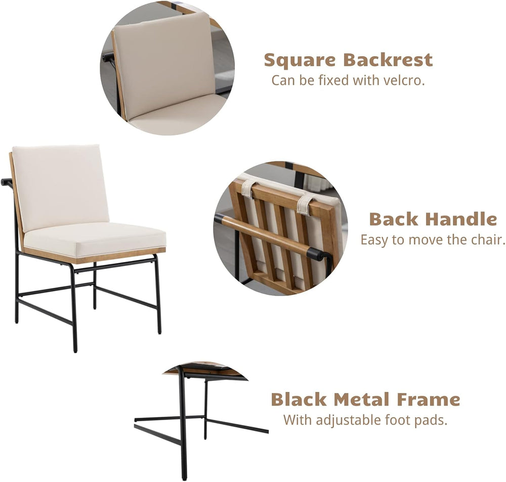 HEAH-YO Modern Dining Chairs Set of 2, Upholstered PU Leather Dining Room Cha...