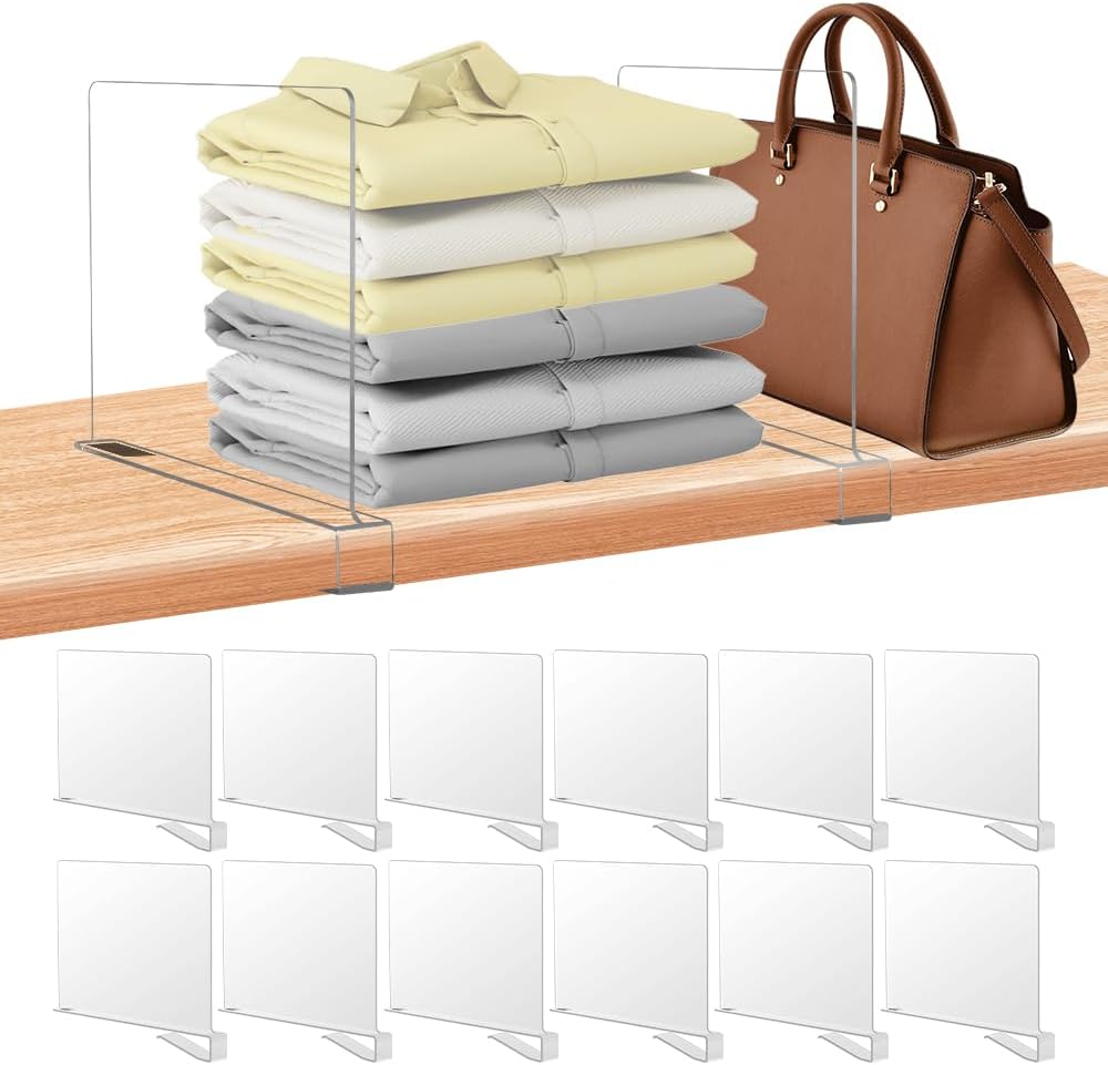 xydstay 12 Pack Acrylic Shelf Dividers