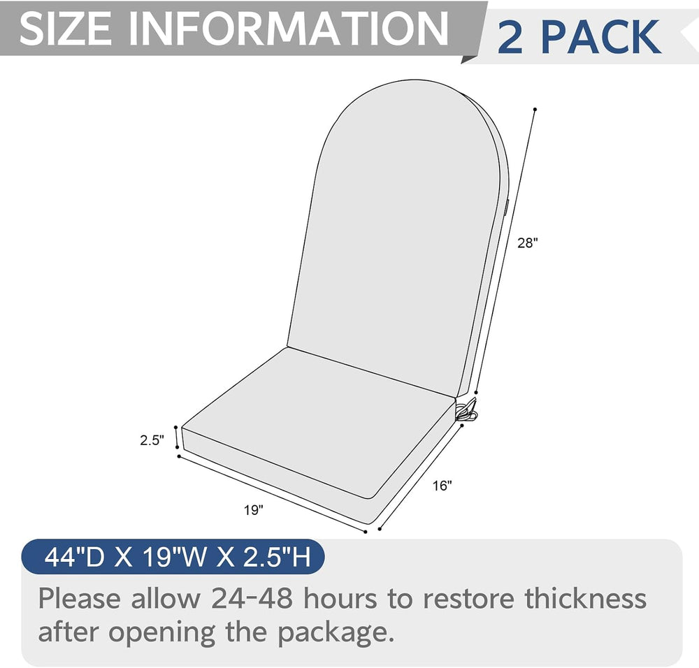 Outdoor Foam Adirondack Cushion, Water Repellent Foam Cushion for Adirondack ...