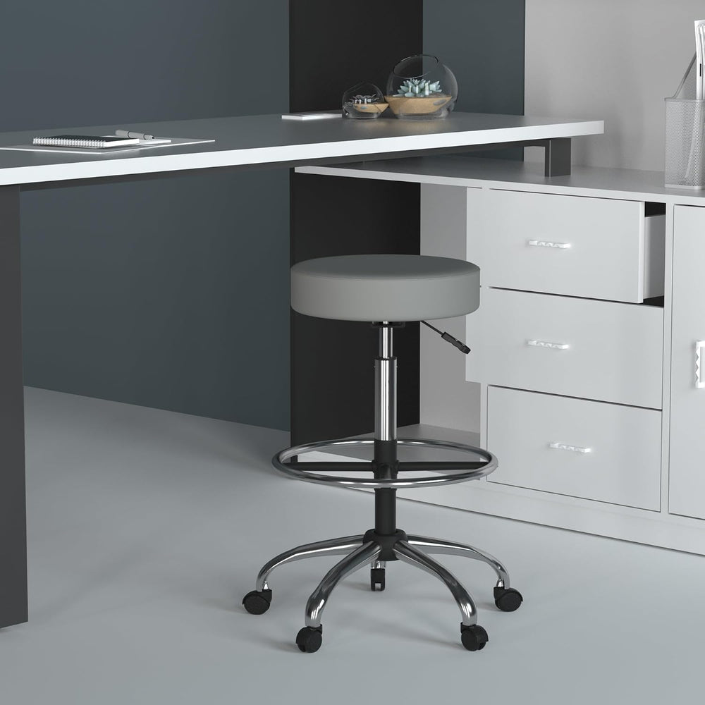 Boss Office Products Adjustable 16" Drafting Stool, Grey