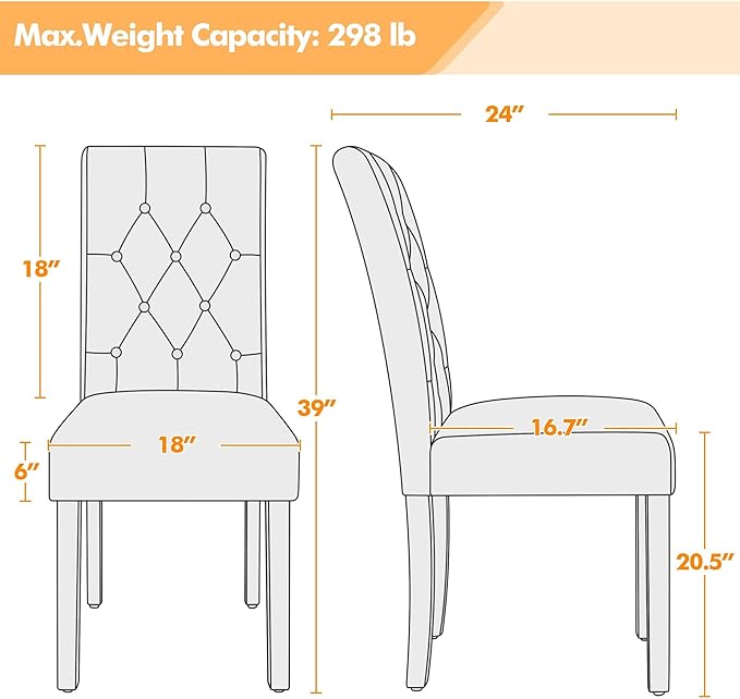 Yaheetech Dining Chairs Set of 6 Modern Style Faux Leather Dining Room Chairs...