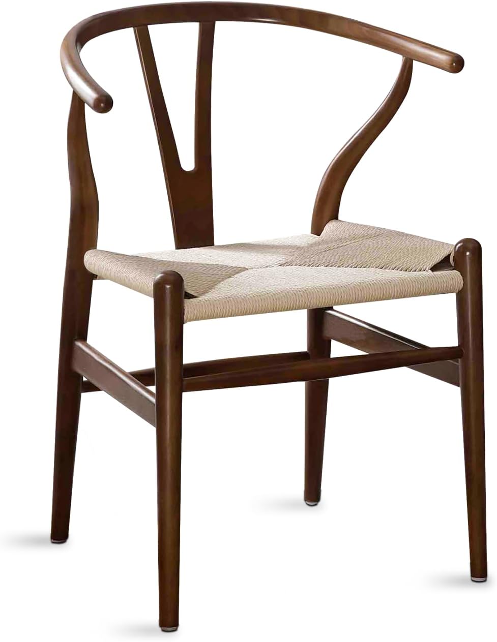 Polynices Wishbone Chair, Weave Solid Wood Mid-Century Modern Y Shaped Backre...