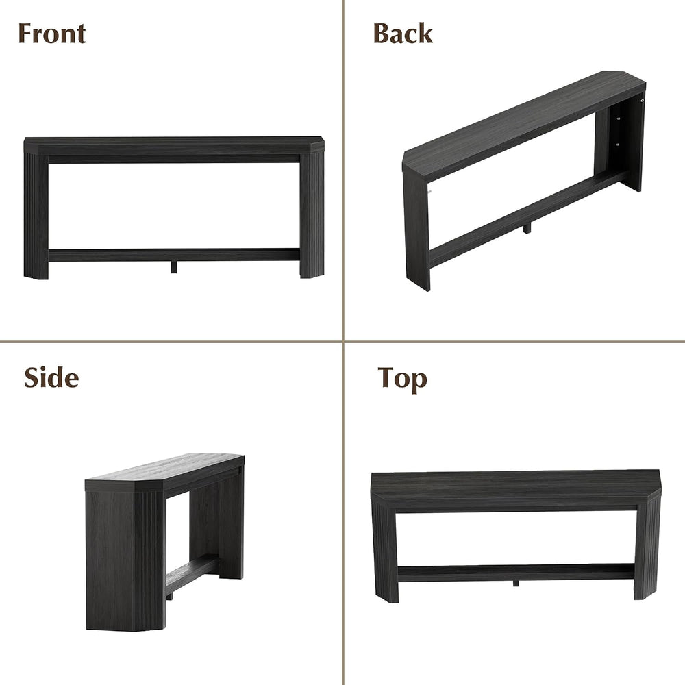 70" Console Table for Entryway, Narrow Long Sofa Table Behind Couch, Woo...