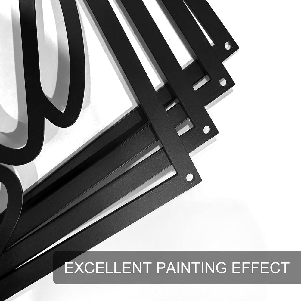 Glamativity 4 Pack Black Abstract Metal Wall Art, Minimalist Décor Single Lin...