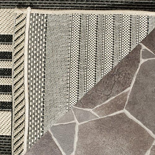 SAFAVIEH Courtyard Outdoor Area Rug 8x10, Large Black & Bone CY6062-216