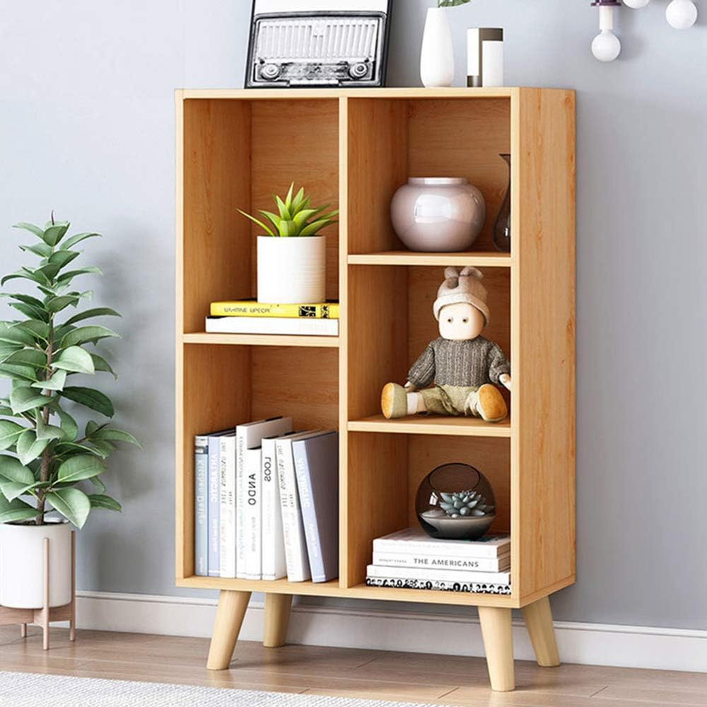 IOTXY Wooden Open Shelf Bookcase - 3-Tier Floor Standing Display Cabinet Rack...