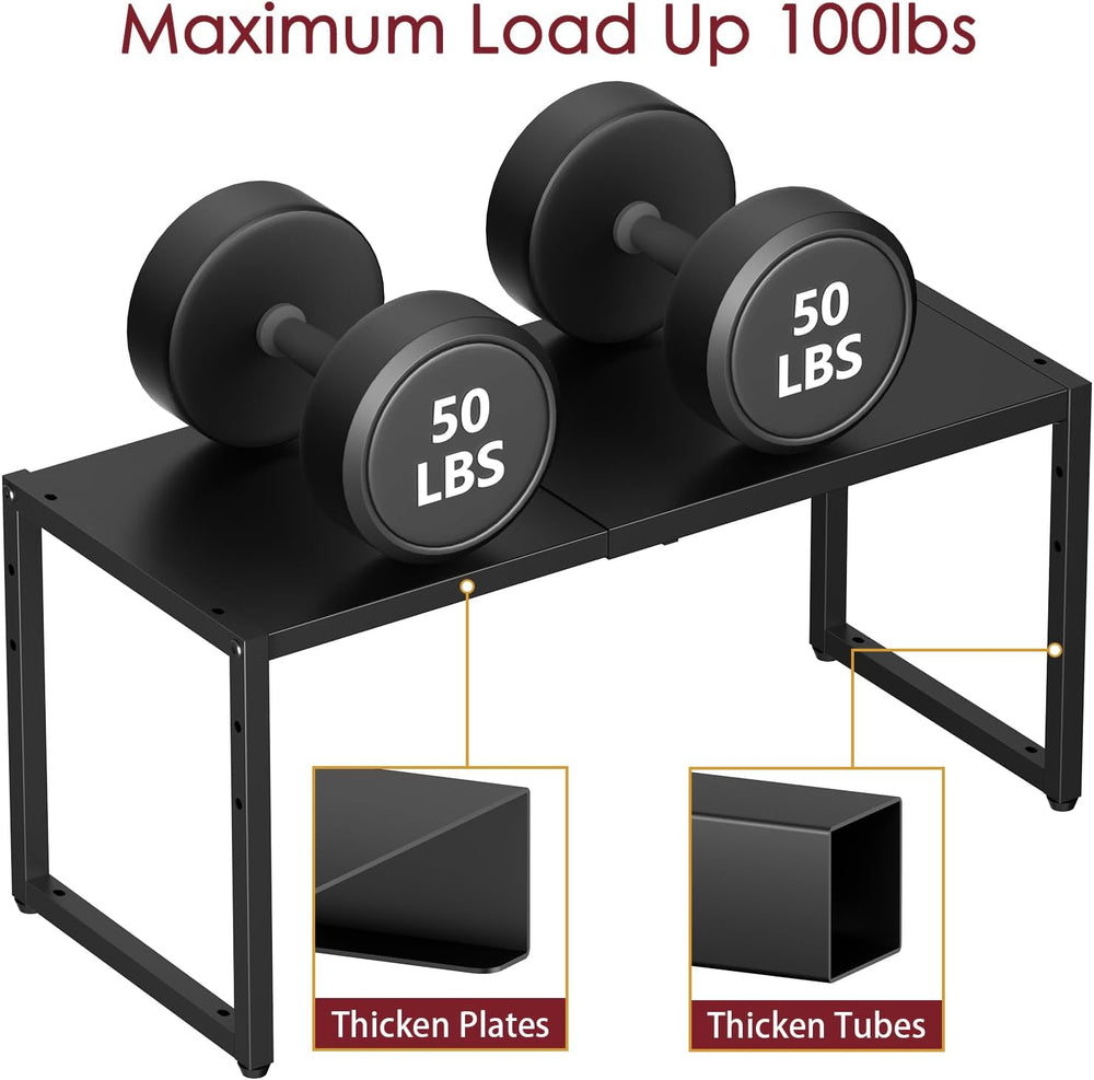 Expandable Kitchen Storage Shelves,110LBS Heavy Duty Metal Garage Shelving Un...