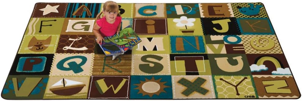Carpets for Kids 11728 KIDSoft Alphabet Blocks Classroom Literacy Seating Rug...