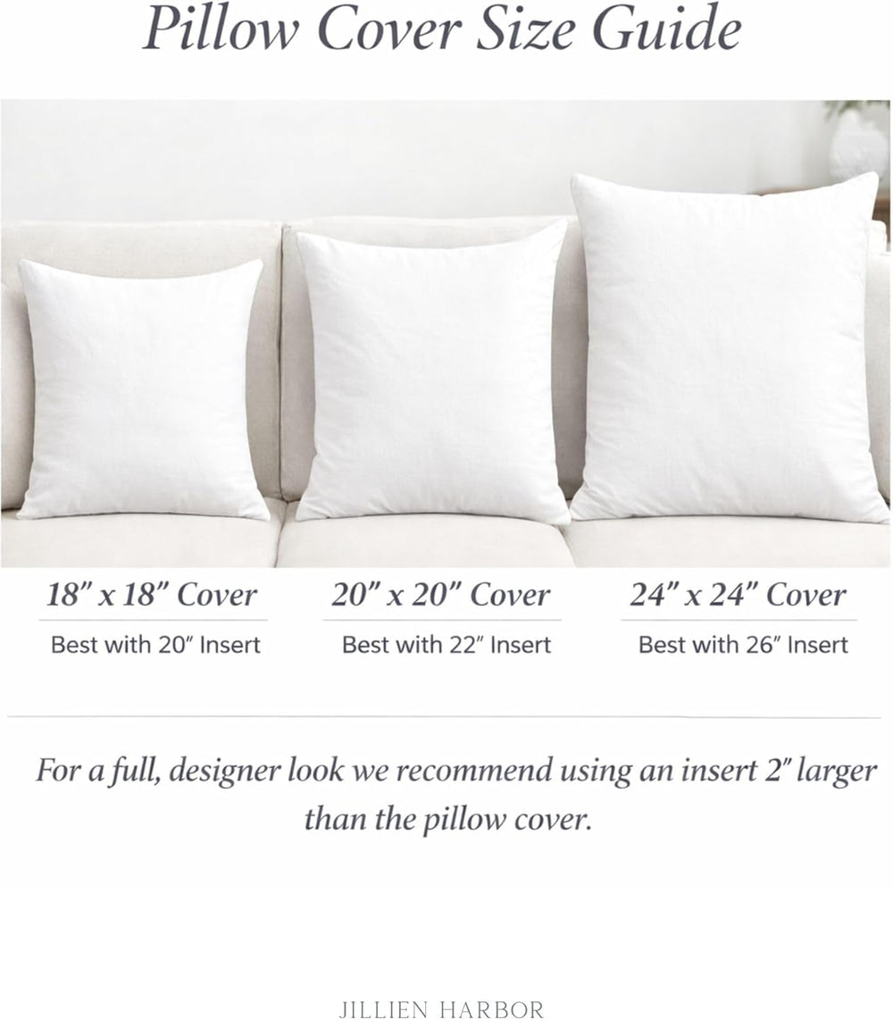 Jillien Harbor “The Juliet” Floral Block Print Pillow Cover – Soft Blue and O...