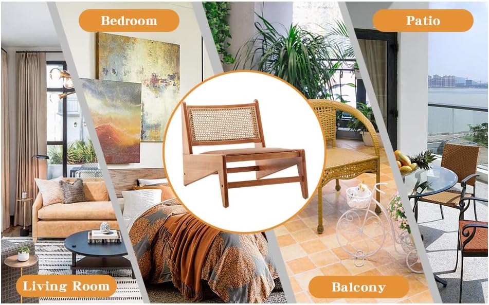HAOBO Home Rattan Chair Mid Century Modern Accent Chair for Reading Living Ro...