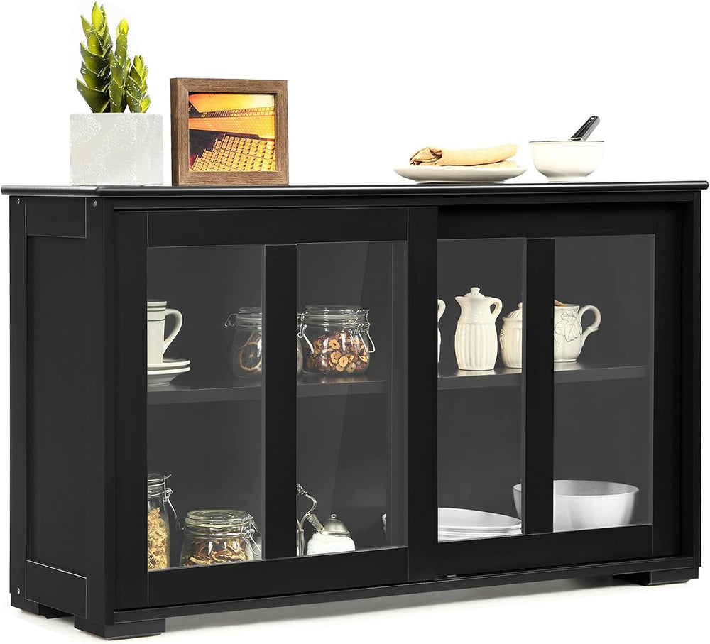 Costzon Sideboard Buffet Cabinet, Wooden Kitchen Storage Cabinet with Adjusta...