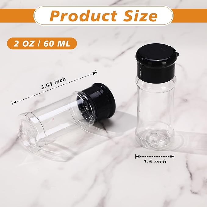 Amyhill 100 Pcs Plastic Spice Bottles Spice Jars