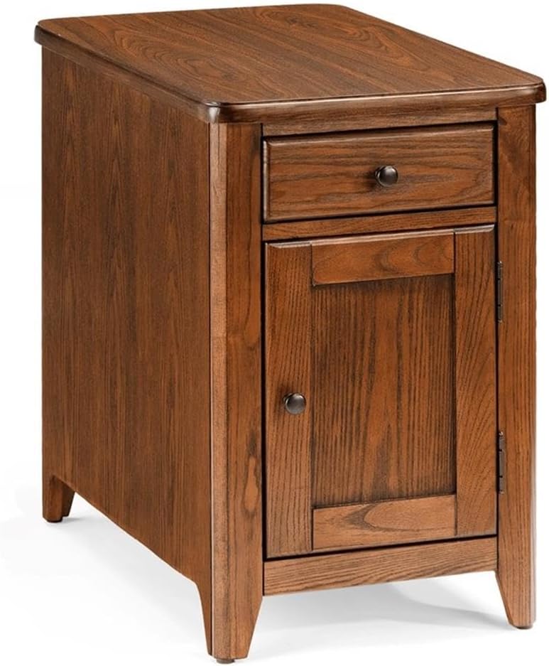Pemberly Row Chair Side Cabinet, Solid Mango Wood, Walnut Finish, Durable Lam...