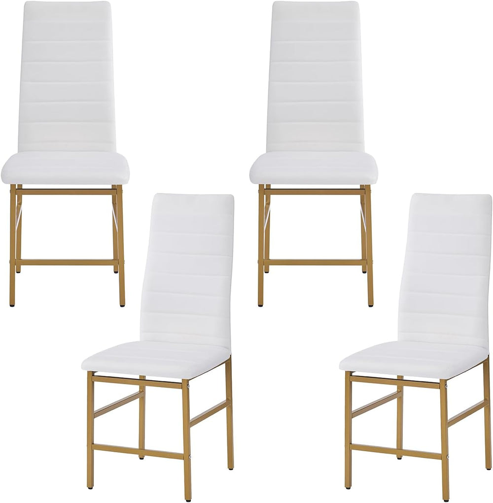 PU Dining Chairs Set of 4, Modern Kitchen & Dining Room Chairs Faux Leath...