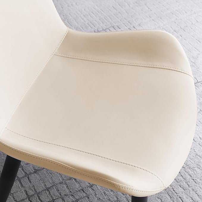 Dining Chairs, Modern PU Leather Dining Room Chair with Sturdy Metal Legs, Up...
