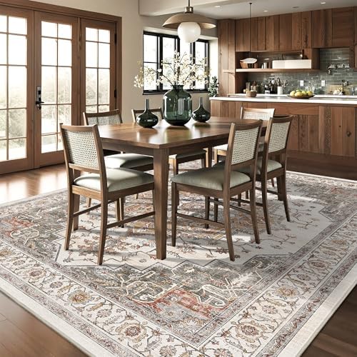 9x12 Area Rug for Living Room Large Washable Vintage Area Rug