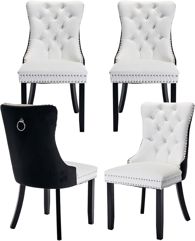 Dining Room Chairs Set of 4, Upholstered Tufted Dining Chairs with High Back,...