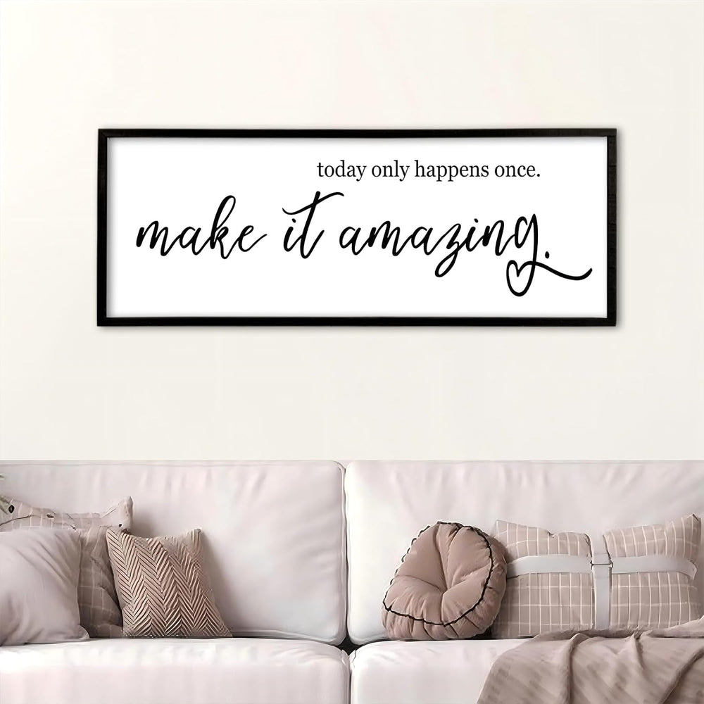 flowtorely Motivational Wall Decor Sign, 40"X15", Black