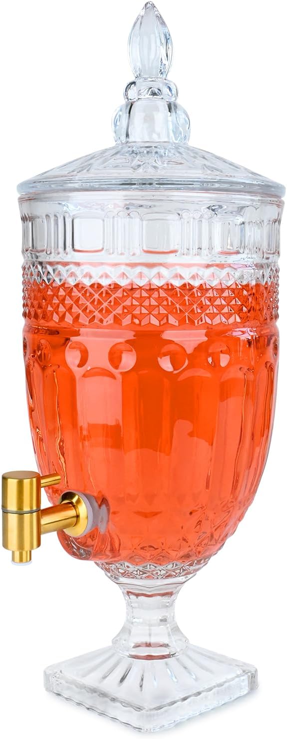 1.3 Gallon Glass Drink Dispenser, Glass Beverage Dispenser
